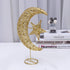 Uonlytech Iron Moon and Star Ornament Glitter Christmas Table Decoration Christmas Tree Decoration Wedding Birthday Holiday Party Supply 20cm (Gol...