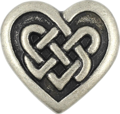 Bezelry 12 Pieces Celtic Heart Love Knot Metal Shank Buttons. 19mm (11/16 inch) (Antique Silver)...
