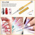 Saviland 6pcs Nail Art Liner Brushes Set - Nail Gel Polish Painting Nail Art Design Brush Pen Set with Crushed Diamond Rhinestones Handle for Pull...