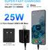 A15 A55 Samsung Charger Block 25W USB C Android Wall Charger Box 2 Port Super Fast Dual Charging Plug Power Adapter for Samsung Galaxy S24 Ultra S...