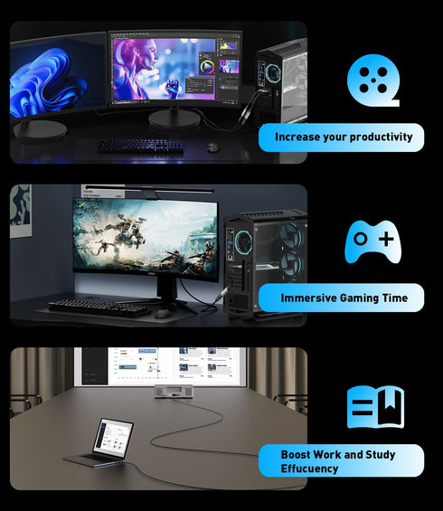 Display Port to HDMI 4K Adapter | Braided DP DisplayPort Male to HDMI Female Uni-Directional Converter for PC Dell HP AMD NVIDIA Laptop HDTV Monit...