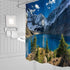 Mountain Shower Curtain Nature Landscape Mountain Lake Blue Sky White Cloud Scenic Print Simple Home Fabric Bath Curtain Bathroom Decor Set Includ...