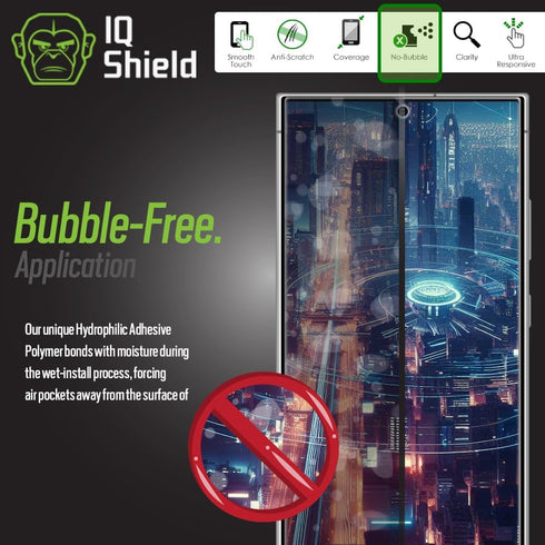 IQShield 2 Pack for Samsung Galaxy S24 Ultra Screen Protector: Clear TPU Film, Bubble-Free Installation, Scratch-Resistant, Case Friendly, HD Clar...