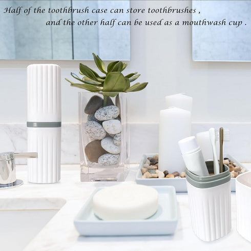 Toothbrush Travel Case Portable White Travel Toothbrush Holder Toothbrush Travel Containers for Bathroom Travel Camping School Toothbrush and Toot...