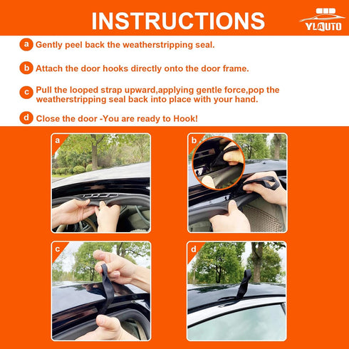 Rooftop Cargo Tie Down Hook Straps for Attaching Car Top Carriers Without A Roof Rack,100% Waterpoof,Suitable for Any Rooftop Cargo Carrier,No Mor...