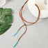 INENIMARTJ Boho Leather Necklaces for Women Suede Choker Necklace Vintage Bohemian Turquoise Necklace Layered Leather Choker Y-Necklaces Trendy We...
