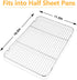 Baking Cooling Rack Set of 2, E-far 16.5"x11.5" Stainless Steel Metal Roasting Cooking Racks, Fits in Half Sheet Cookie Pans, Non Toxic & Rust Fre...