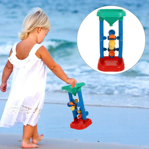 Water Wheel Toy 1 Set Plastic Kids Beach Sandbox Toys Outdoor Beach Sand Hourglass Water Sifting Funnel for Summer Beach Sand Table (Random Color)...