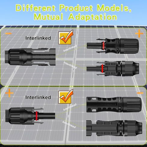 10 Pairs Solar Connector (10AWG), 20Pcs Solar Panel Cable Connectors Adapter Male/Female IP68 1000V 30A 10AWG 12AWG 14AWG Waterproof Dustproof Con...