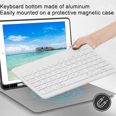 Bluetooth Keyboard and Mouse Combo Ultra-Slim Portable Rechargeable Compact Wireless Mouse Keyboard Set for Pad/iPad Pro/iPad Mini/iPad Air Mac OS...