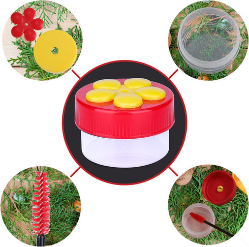 SAVITA Hand Feeding Hummingbirds, 4pcs Hummingbird Hand Feeder Mini Flower Hummingbird Feeder with 4pcs Cleaning Brushes for Outdoor...
