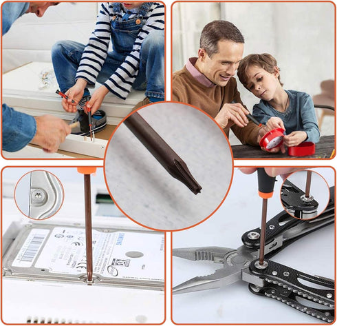 13pcs Torx Security Screwdriver Repair Tool Kit T2 T3 T4 T5 T6H T8H T10H Phillips 1.5 2.0 Screwdrivers S2 Steel For Xbox One Xbox 360 Controller P...