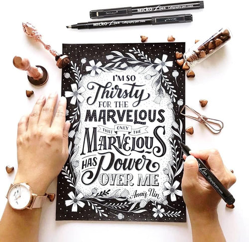 dainayw Calligraphy Brush Pen, Hand Lettering Pens, 8 Size Black Markers Set for Artist Sketch, Technical, Writing, Art Drawing...