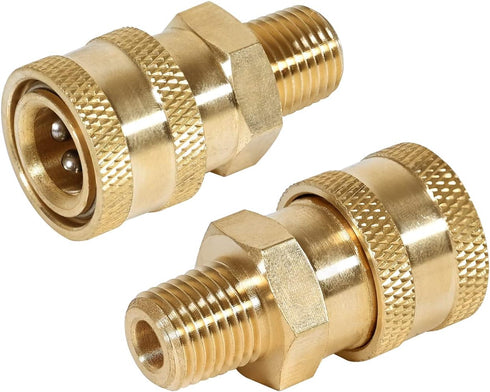 YAMATIC Pressure Washer Fitting, 1/4" Male Npt To 1/4" Socket, 1/4 inch Quick Connect Coupler, 5000 PSI Pressure Washer Coupler 2Pcs...