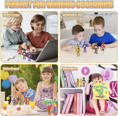 Action Figures Set, 5 Pcs Action Figures Toys, 5.5 Inches Movable Joints Collectible Toys Set with Light for Toys Dolls Gifts Cake Toppers...