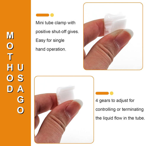 5 Pcs Plastic Tubing Clamps, Small Hose Shut Off Clamps for 1/8" - 1/4" Tube O.D., Water Flow Control Hose Clip Laboratory Pinch Valve...