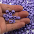 1000 Pcs Acrylic Plastic White Pony Beads 6x9mm Bulk Kandi Beads for Friendship Bracelet Necklace Jewelry Making Pens Hair Braiding Kit (Violet bl...