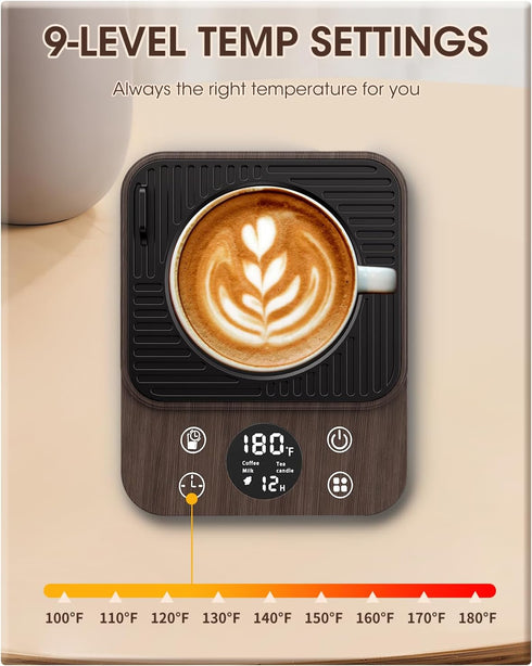 Coffee Mug Warmer for Desk, 2024 Upgraded Smart Electric Coffee Warmer, 1H Drink Water Reminder, 4 Mode, 8H Auto Shut Off, 9 Temperature, 12H Time...