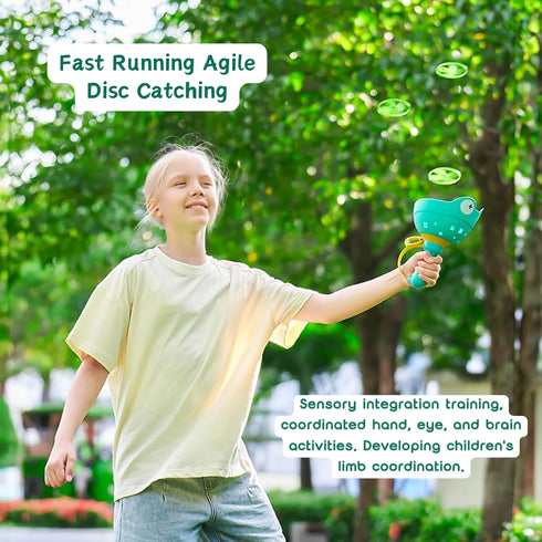 2-Pack Flying Disc Launcher Toy for Kids - Fun Outdoor Toys with 12 Discs, Backyard & Spring Outdoor Games, Fun & Safe Yard Toys for Children's Ac...