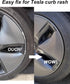 SYOAUTO Stiletto Gray Rim Touch Up Paint For Tesla Model 3 18" Aero Wheel Touch Up Paint Pen Tip and Brush 2 in 1 Rim Scratch Repair Wheel Curb Ra...