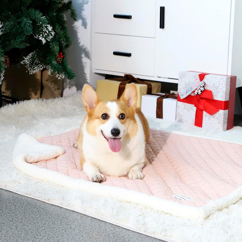Dog Blanket for Floor Dog Dog Mat Dog Bed Mat for Floor Dog Bed Cooling Mat Warming Mat Ultra Soft Pet Bed Reversible (Cool & Warm) Dog Bed Pad wi...