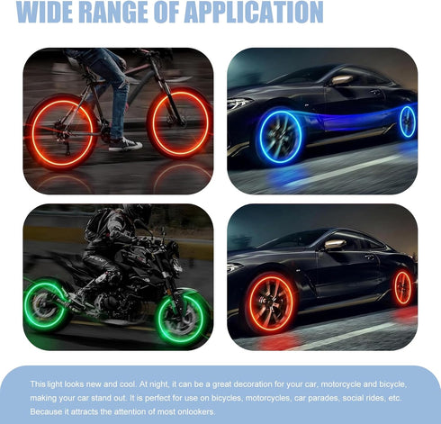 6 PCS Car Hot Wheels Wheel Hub Light, American Style Flashing Breathing Light with Inner Tube Valve, Cool Lighting Modification Accessories, for M...