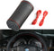 1 PC Car Steering Wheel Protector Cover, 14.96" Hand-Stitched Leather Sweat-Absorbent Steering Wheel Cover Tie with Air Hole, Motors Comfort Touch...
