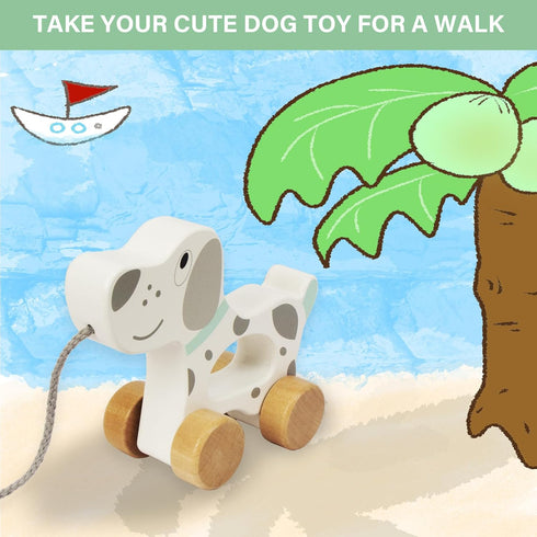 Baby Toys Car,Wooden Pull Along Toddler Toy, Developmental Toy for 1 Year Old Girl Boy Birthday Gift (Dog)...