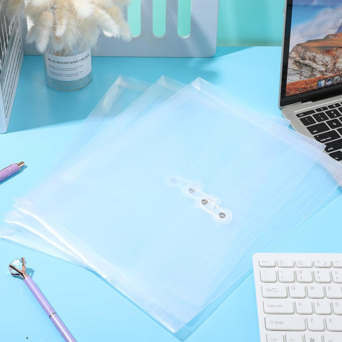 12 Pcs Letter Size Plastic Envelopes with String Closures Employee File Folders Reusable Poly Pockets Side Load Plastic Document Envelope Plastic ...