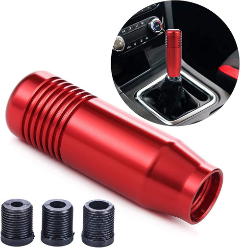 Arenbel 3" Alloy Shifter Lever Knob Handles Car Racing Gear Shift Stick Fit Most Manual Auto Vehicles, Red...
