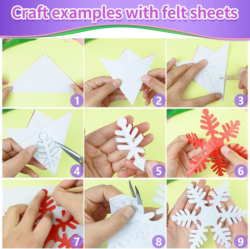 Bundooraking-60pcs soft felt sheets,Felt Fabric Sheets for Crafts 4"x4"(10 * 10cm/Red),Thicker than 1mm Nonwoven squares,Patchwork Sewing DIY Craf...