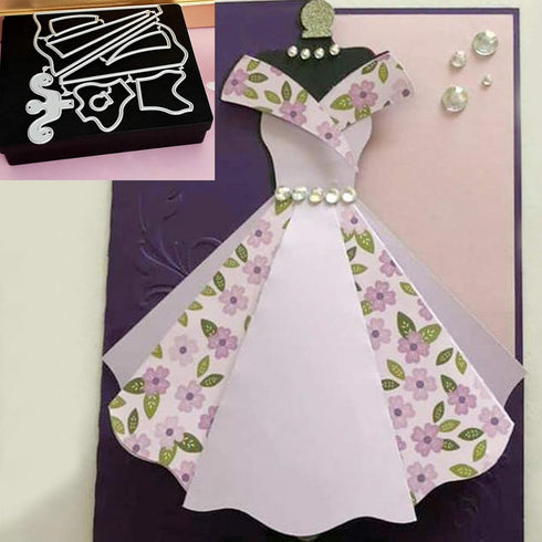 Women Girl Princess Dress Metal Die Cuts,Lady Sector Party Dress Shirt Bowtie Bow Cutting Dies Cut Stencils for DIY Embossing Decorative Scrapbook...
