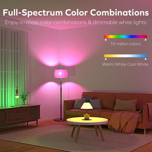 RCA Smart Light Bulbs | WiFi LED Light Bulb | Color Changing Light Bulb | Dimmable Multicolor 800 Lumens 10W Works with Alexa and Google Home | 60...