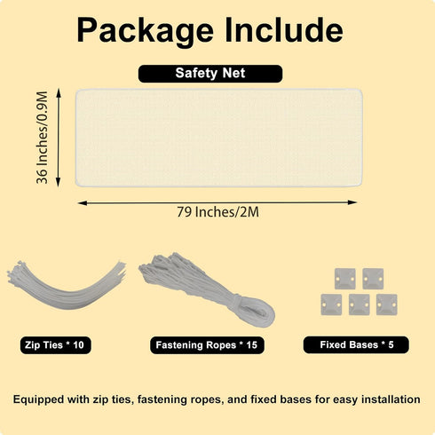 Banister Guard-6.5ft X 3ft Thick Balcony Safety Net for Kids Pet Balcony Guard Balcony Netting for Pets Rail Net for Balcony Apartment Cat Netting...