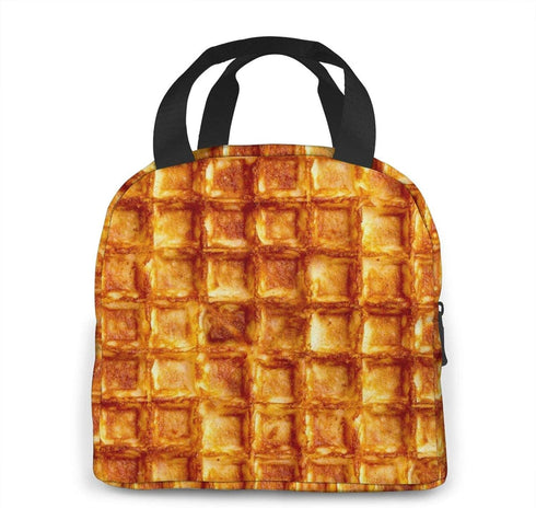 Waffle Pattern Insulated Lunch Bags for Women Cooler Tote Bag with Front Pocket Lunch Box Reusable Lunch Bag for Men Adults Work Hiking Picnic......