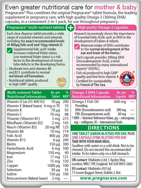 Vitabiotics - Pregnacare - Plus Omega-3-56 Tablets...