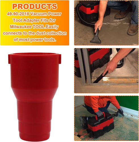 Vacuum Cleaner Dust vacuum hose Adapter 49-90-2018 Fits for Milwaukee 0970-20 & 0880-20 Wet/Dry Vacuum Collector Hose Diameter 1 1/4 in-1 pcs...