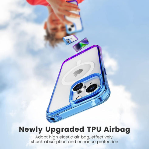 Mkeke for iPhone 14 Case for iPhone 13 Case Magnetic Purple Blue Shockproof Bumpers Cover......