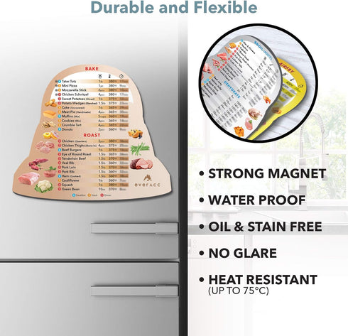 Air Fryer Magnetic Cheat Sheet Set, Air Fryer Accessories Multi Cooking Program Cook Times Chart, Instant Pot Air Fryer Frying Quick Reference Gui...