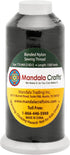 Mandala Crafts Bonded Nylon Thread Black Heavy Duty Sewing Threads - 1500 YDs Size 69 210D T70 Tex 70 Thread for Leather Jeans Weaving Outdoor Mar...