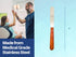 Dental Lab Spatula 8" Straight Set of 3 Plaster Alginate Mixing Stainless Steel with Wooden Handle...
