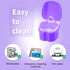 Denture Soaking Cup Dental Retainer Case Cleaning with Strainer Basket, Orthodontic Bath Box Mouthguard Storage Holder - Purple...