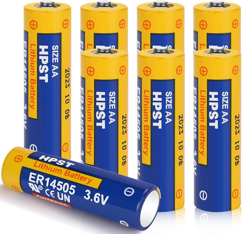 ER14505 Battery 3.6 Volt Lithium Battery AA 2400mAh Batteries 8 Pack Non-Rechargeable Battery SB-AA11 LS14500 TL-5903 SL-360 SAFT LS14500...