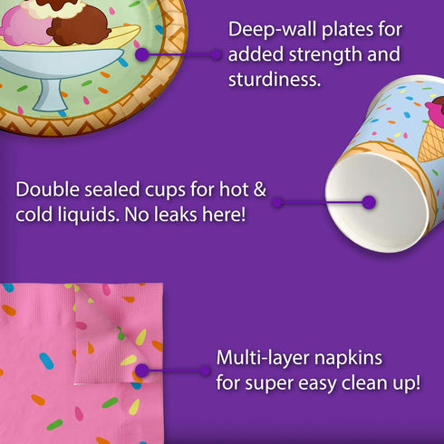 Ice Cream Shop Birthday Party Supplies - Ice Cream Party Decorations - Ice Cream Sprinkles Party Supplies - Sprinkles Party Supplies | Tableware S...