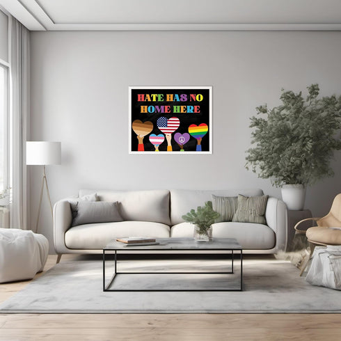 Posterizer 1 pcs-hate has no home here poster-Gay & LGBTQ Art-Motivational & Inspirational Gift for Queer, Bi, Lesbian-Gift for Teachers-School ...