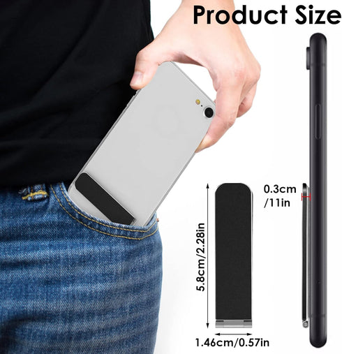 Giantree Ultra Thin Cell Phone Holder, Adjustable Mini Alloy Phone Kickstand Portable Phone Stand Foldable Phone Stand for Mobile Phone Tablet (Bl...