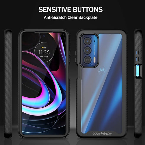 wahhle Compatible with Motorola Edge 5G UW Case, Built in Screen Protector Full Body Shockproof Slim Fit Bumper Protective Phone Cover for Edge 20...