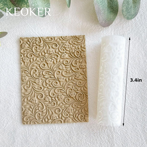 KEOKER Polymer Clay Texture Roller, Polymer Clay Roller for Making Earrings, Like Polymer Clay Texture Sheets, Great Work with Polymer Clay Cutter...