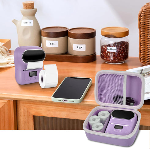 Case Compatible with Phomemo M110 Label Maker - Portable Mini Bluetooth Thermal Label Maker Carrying Storage Bag for Printer Labels, USB Cable and...