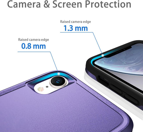 Compatible with iPhone XR Case, Heavy Duty Protection Shockproof Dropproof Dustproof Anti-Scratch Phone Case Cover for xr -Purple...